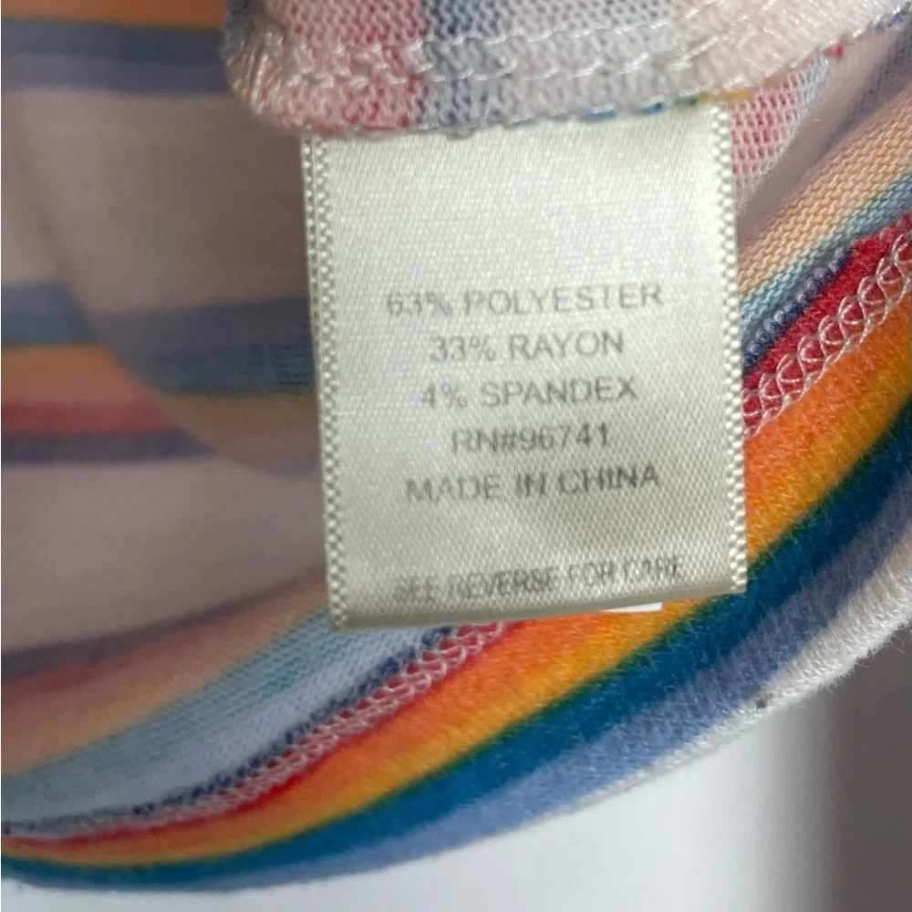 Self E Multi Colored Striped Zip Up Sweater M